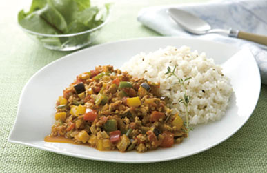クミンを使った夏野菜のキーマカレー